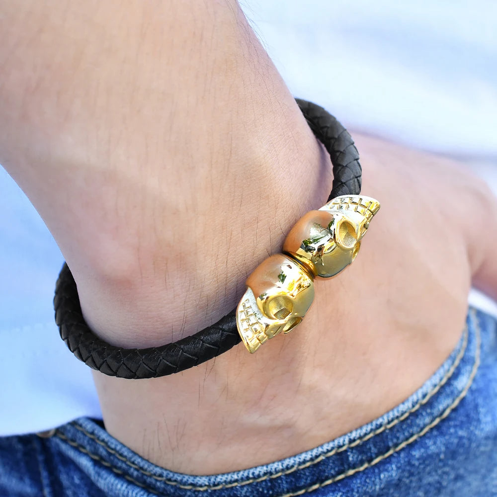 18k Gold Plated Skull Bracelet - MELINIE