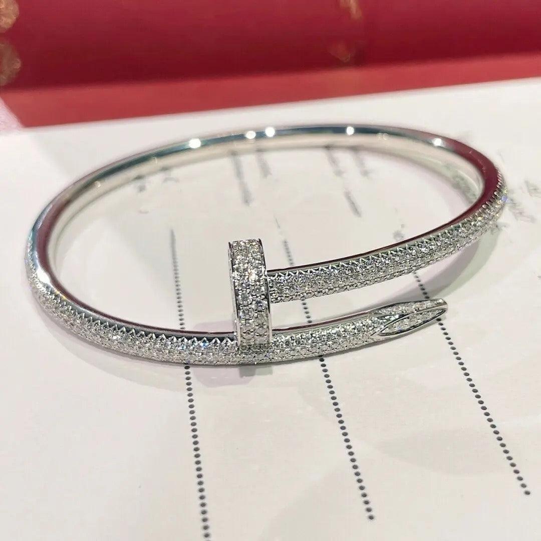 4MM ICED PAVE BANGLE - WHITE GOLD - MELINIE