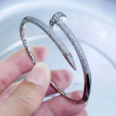 4MM ICED PAVE BANGLE - WHITE GOLD - MELINIE