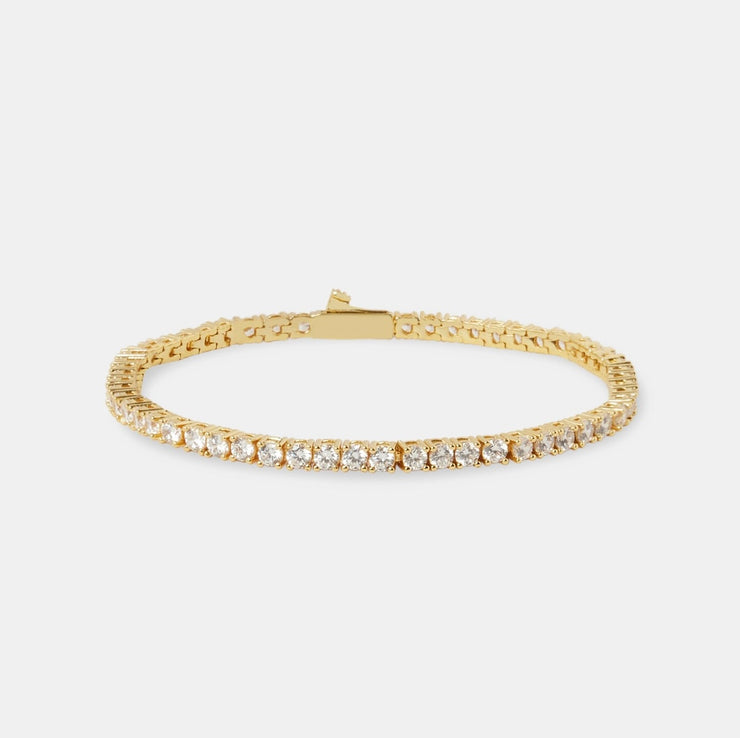 3MM TENNIS BRACELET - GOLD