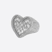 BAGUETTE HEART RING. - WHITE GOLD - MELINIE