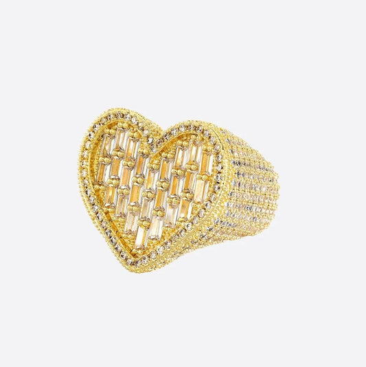 BAGUETTE HEART RING. - 18K GOLD - MELINIE