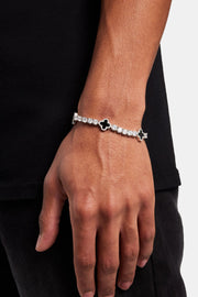 BLACK MOTIF TENNIS CHAIN BRACELET - 5MM