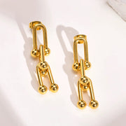 Thick Chain Thorn Knotted Earring - Stainless Steel Gold Plated for Women