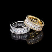 Gold & Silver Micro Pave CZ Rectangular Ring – Single Row Jewelry for Men & Women