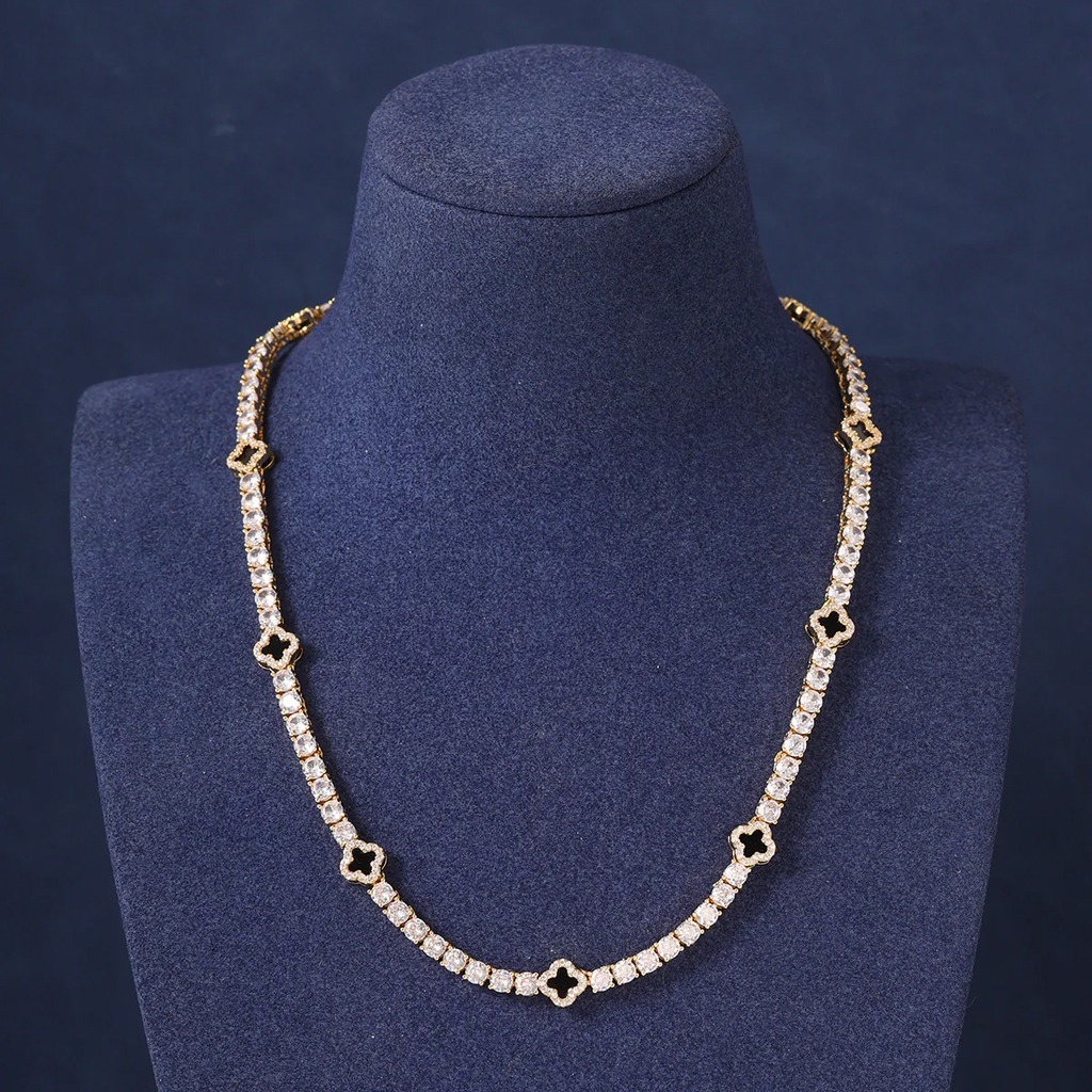 アクセサリー Glitter Motif Tennis Chain Necklace BLACK MOTIF TENNIS CHAIN NECKLACE - 5MM – MELINIE