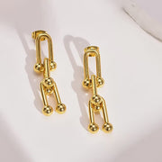 Thick Chain Thorn Knotted Earring - Stainless Steel Gold Plated for Women